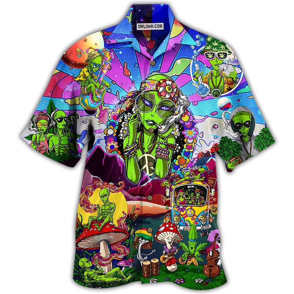 Hippie Alien Peace Life Color - Hawaiian Shirt - Owl Ohh - Owl Ohh