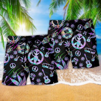 Hippie Alien Peace Life So Colorful - Beach Short - Owl Ohh - Owl Ohh