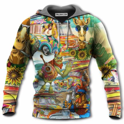 Hippie Animals Happy Together - Hoodie - Owl Ohh - Owl Ohh