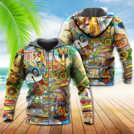 Hippie Animals Happy Together - Hoodie - Owl Ohh - Owl Ohh