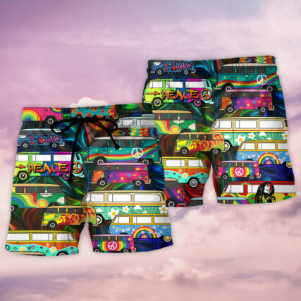 Hippie Bus Colorful Style - Beach Short - Owl Ohh - Owl Ohh