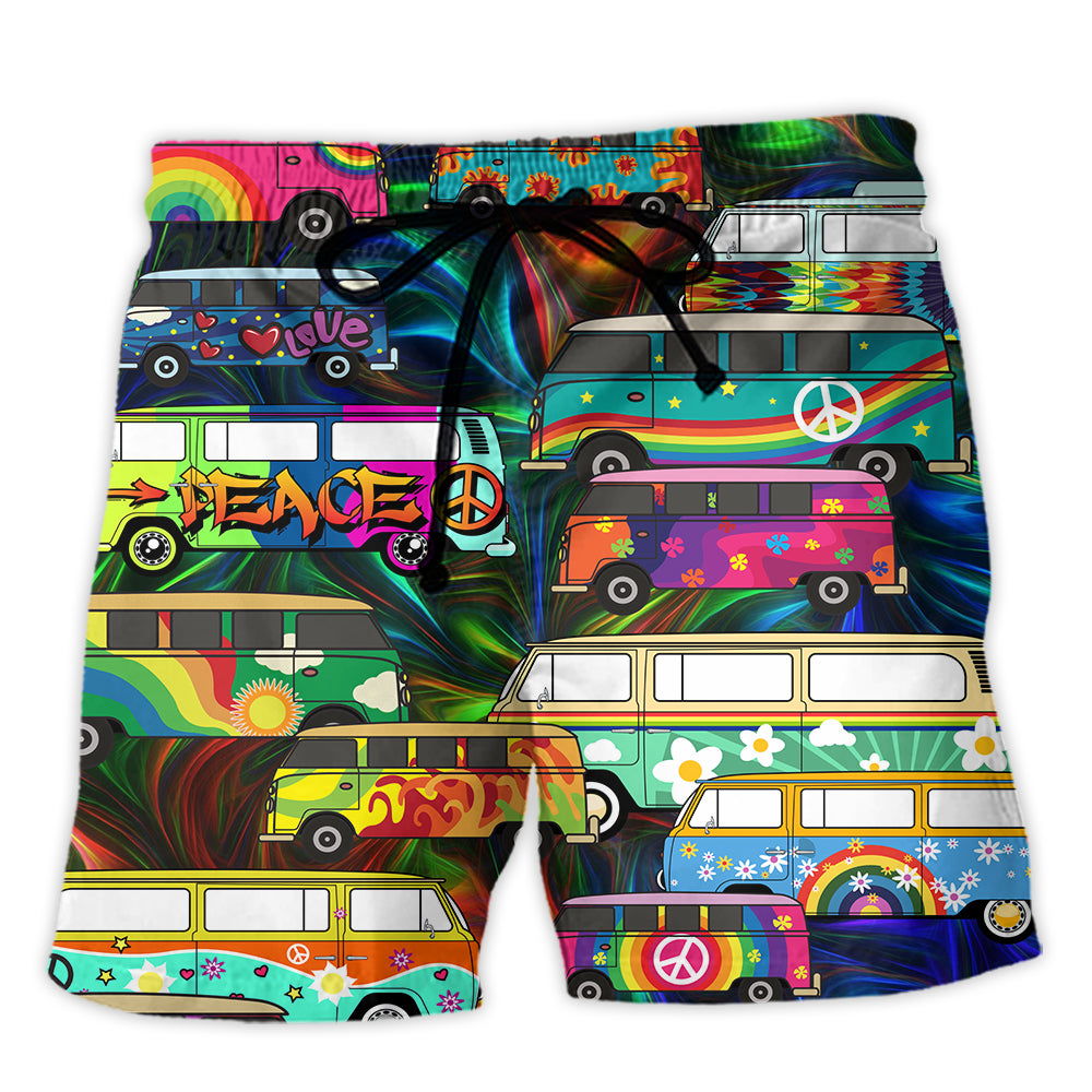 Hippie Bus Colorful Style - Beach Short - Owl Ohh - Owl Ohh