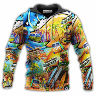 Hippie Bus Peace Life Color Painting - Hoodie - Owl Ohh - Owl Ohh
