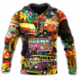 Hippie Bus Peace Life Color So Funny - Hoodie - Owl Ohh - Owl Ohh