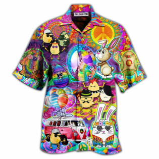 Hippie Easter Peace Life Color Funny Party - Hawaiian Shirt - Owl Ohh - Owl Ohh