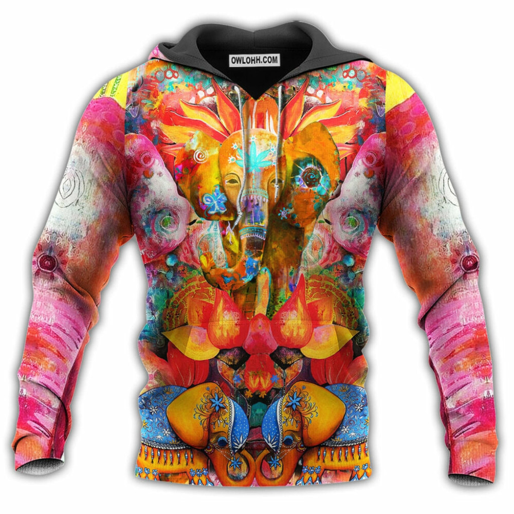 Hippie Elephant Amazing Colorful - Hoodie - Owl Ohh - Owl Ohh