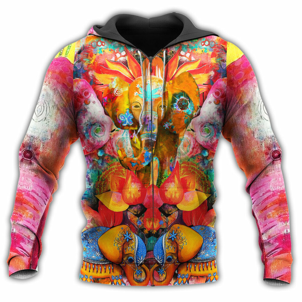 Hippie Elephant Amazing Colorful - Hoodie - Owl Ohh - Owl Ohh