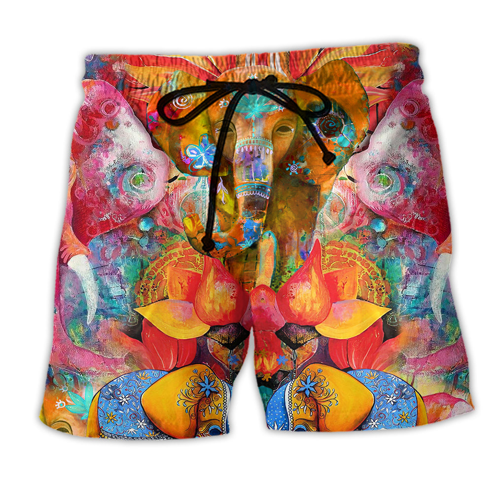 Hippie Elephant Amazing Color - Beach Short - Owl Ohh - Owl Ohh