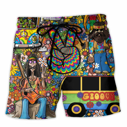Hippie Flower Wild Heart Hippie Soul - Beach Short - Owl Ohh - Owl Ohh