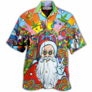 Hippie Funny Santa Claus - Hawaiian Shirt - Owl Ohh - Owl Ohh