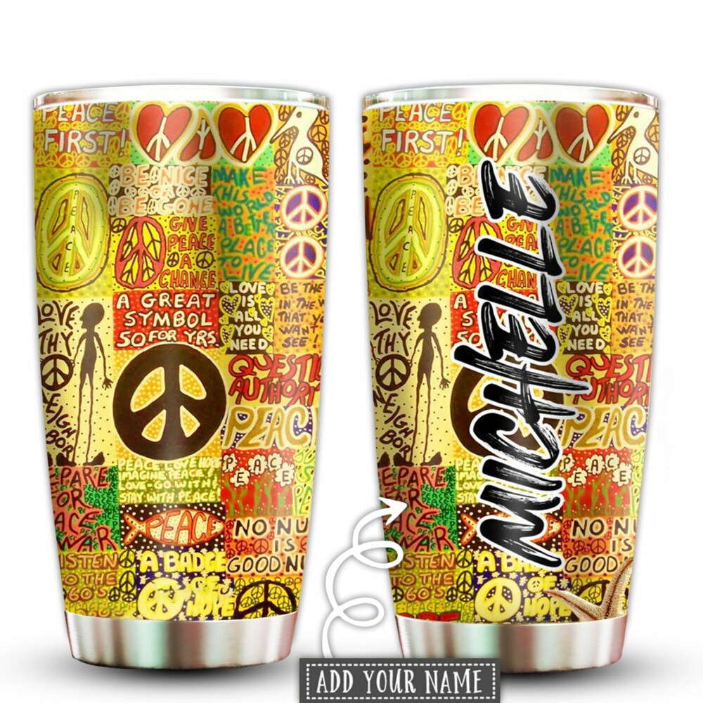 Hippie Great Symbol Pattern Personalized - Tumbler - Owl Ohh - Owl Ohh