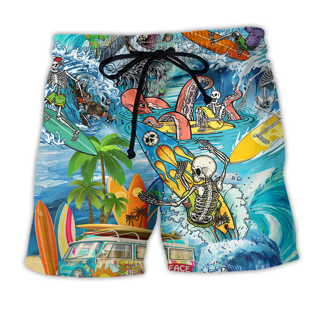 Hippie Live To Surf To Live - Beach Short - Owl Ohh - Owl Ohh