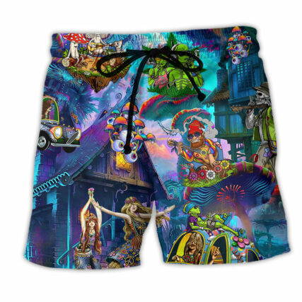 Hippie Love Life Alien Funny - Beach Short - Owl Ohh - Owl Ohh
