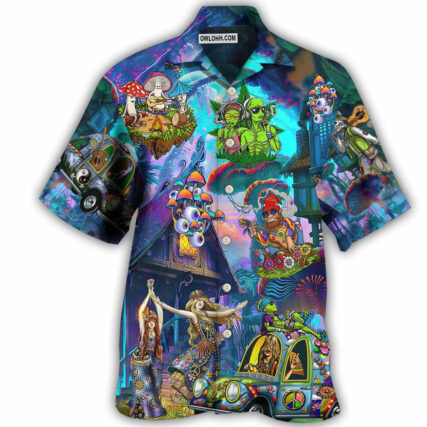 Hippie Love Life Party Over Night - Hawaiian Shirt - Owl Ohh - Owl Ohh