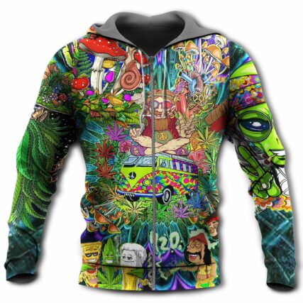 Hippie Mushroom Alien Bus Everything Color - Hoodie - Owl Ohh - Owl Ohh