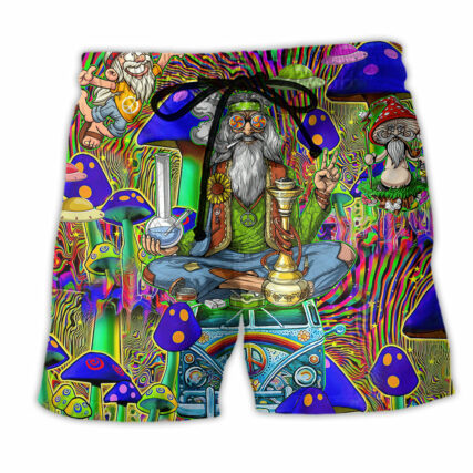 Hippie Mushroom Life Color - Beach Short - Owl Ohh - Owl Ohh