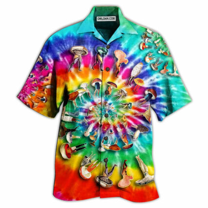 Hippie Mushroom Peace Life A Little Hippie - Hawaiian Shirt - Owl Ohh - Owl Ohh