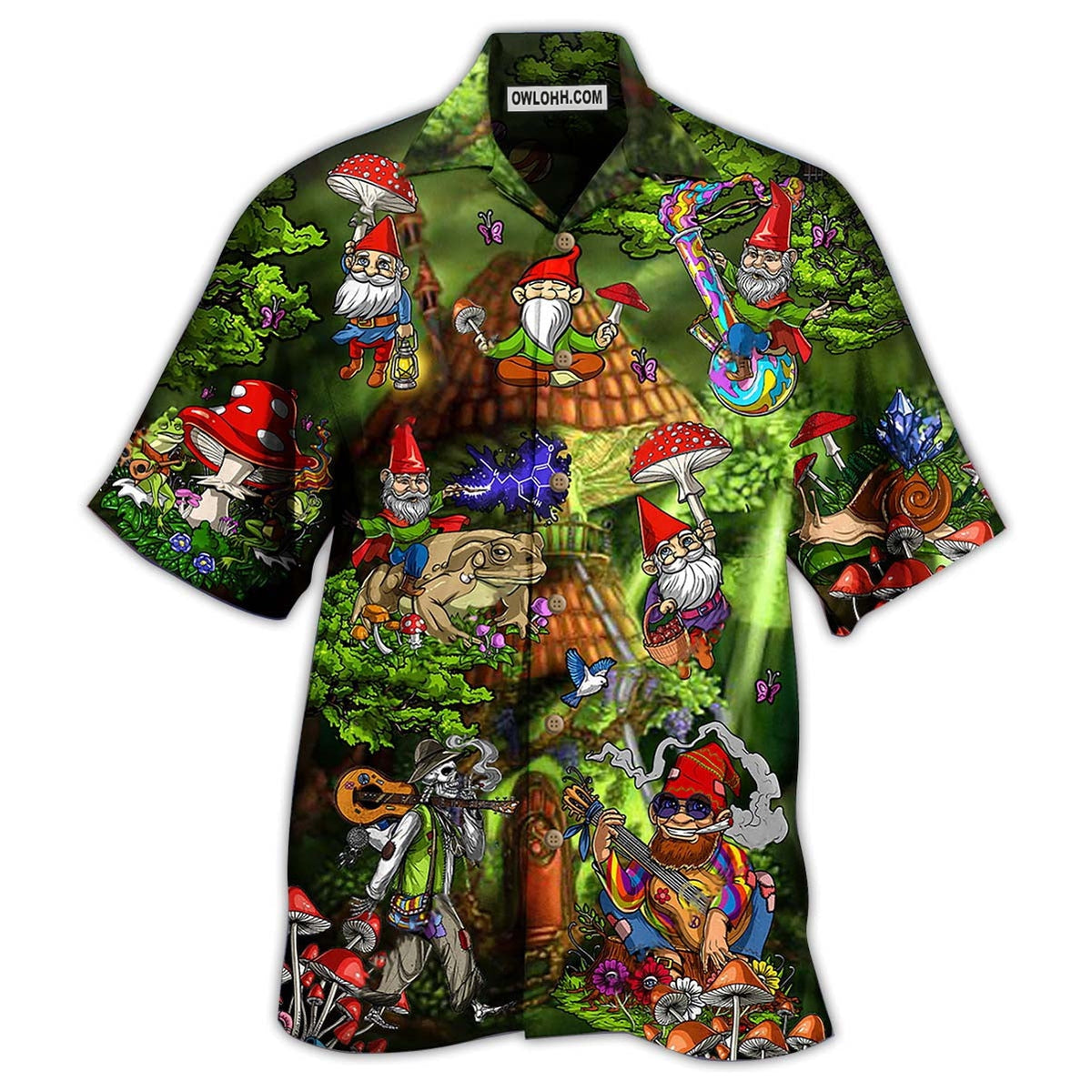 Hippie Mushroom Peace Love Life Color - Hawaiian Shirt - Owl Ohh - Owl Ohh