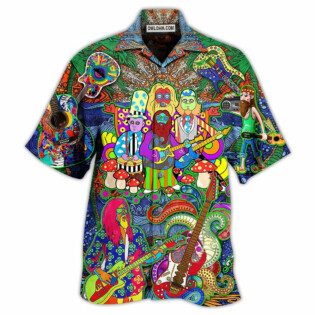 Hippie Music Electric Guitar Colorful Style - Hawaiian Shirt - Owl Ohh - Owl Ohh