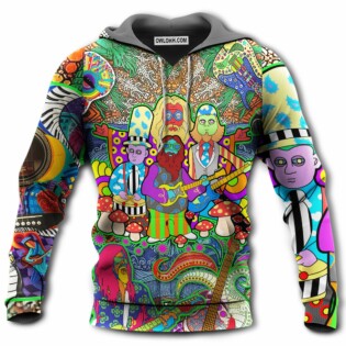 Hippie Music Electric Guitar Peace Life Colorful - Hoodie - Owl Ohh - Owl Ohh