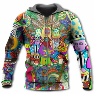 Hippie Music Electric Guitar Peace Life Colorful - Hoodie - Owl Ohh - Owl Ohh