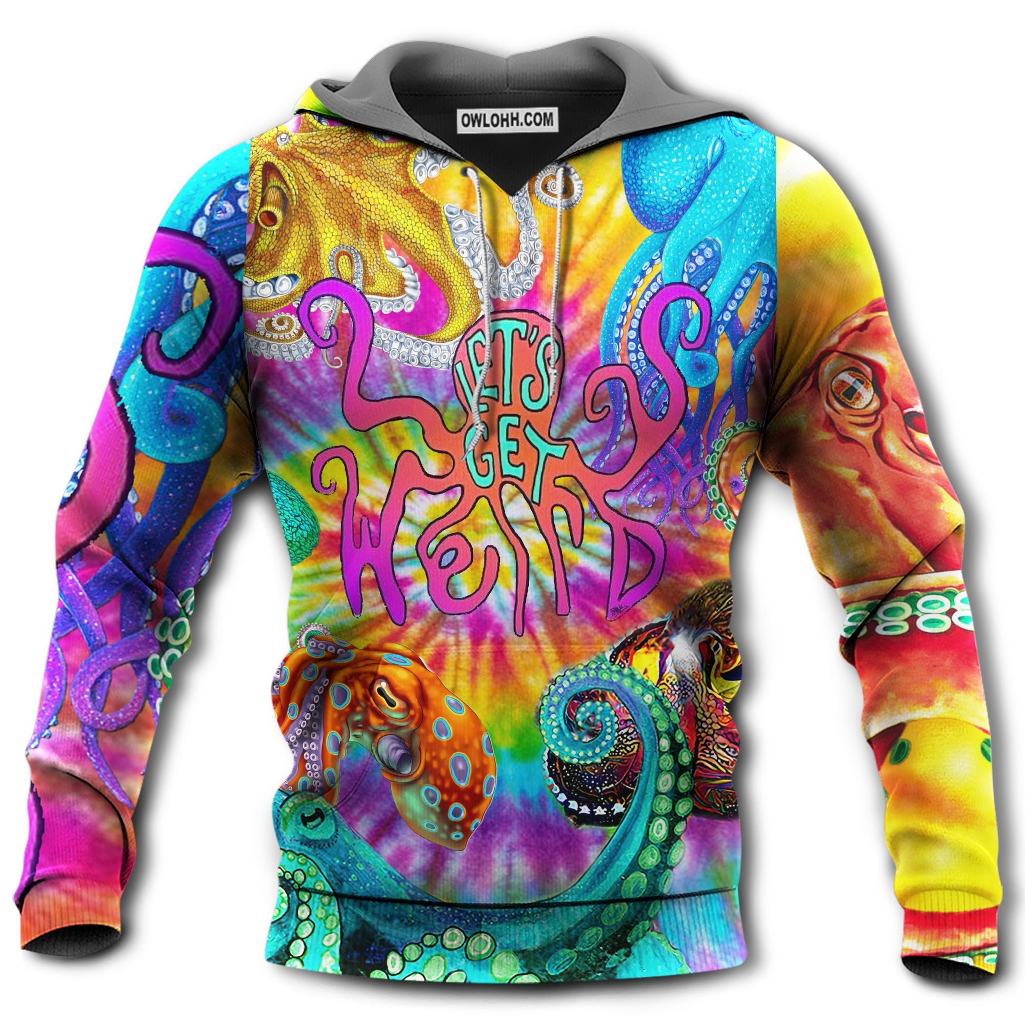 Hippie Octopus Peace Life Color Let's Get - Hoodie - Owl Ohh - Owl Ohh