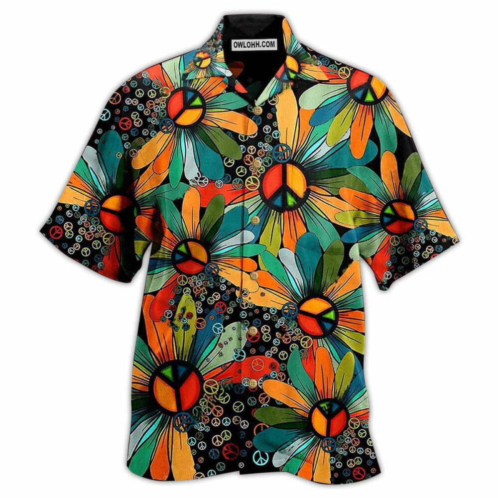 Hippie Peace Floral Style - Hawaiian Shirt - Owl Ohh - Owl Ohh