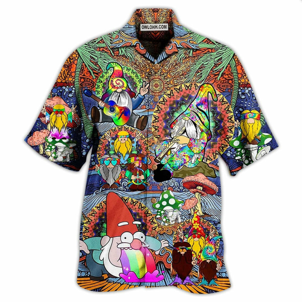 Hippie Gnome Peace Life Color - Hawaiian Shirt - Owl Ohh - Owl Ohh