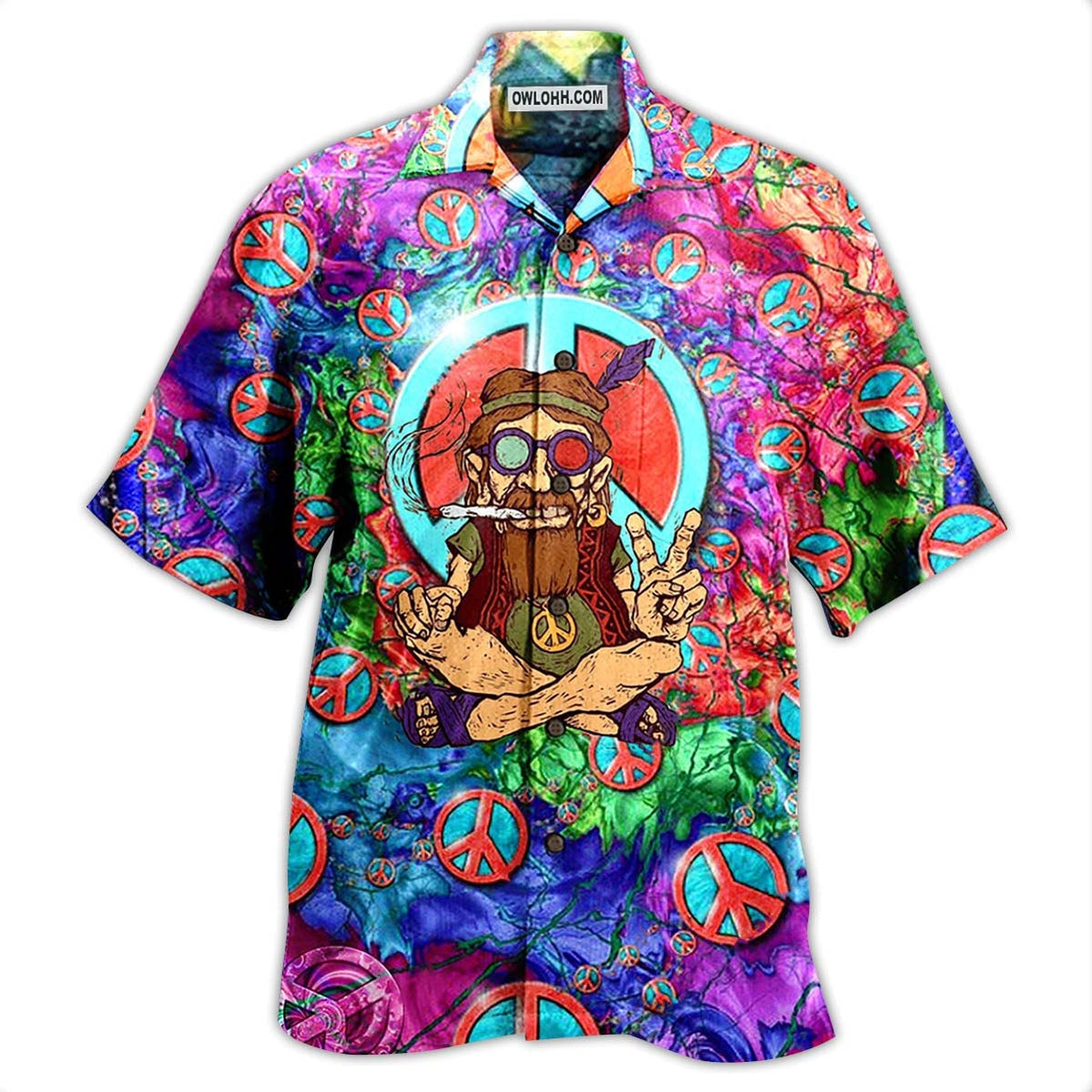 Hippie Peace Life Funny - Hawaiian Shirt - Owl Ohh - Owl Ohh