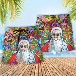 Hippie Santa Says Hi Color - Beach Short - Owl Ohh - Owl Ohh