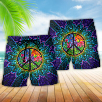 Hippie Sign Style Lover Hippie Purple - Beach Short - Owl Ohh - Owl Ohh