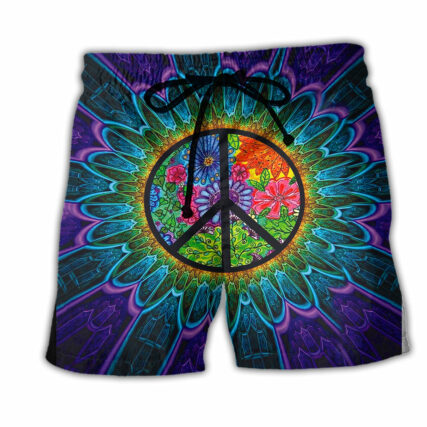 Hippie Sign Style Lover Hippie Purple - Beach Short - Owl Ohh - Owl Ohh