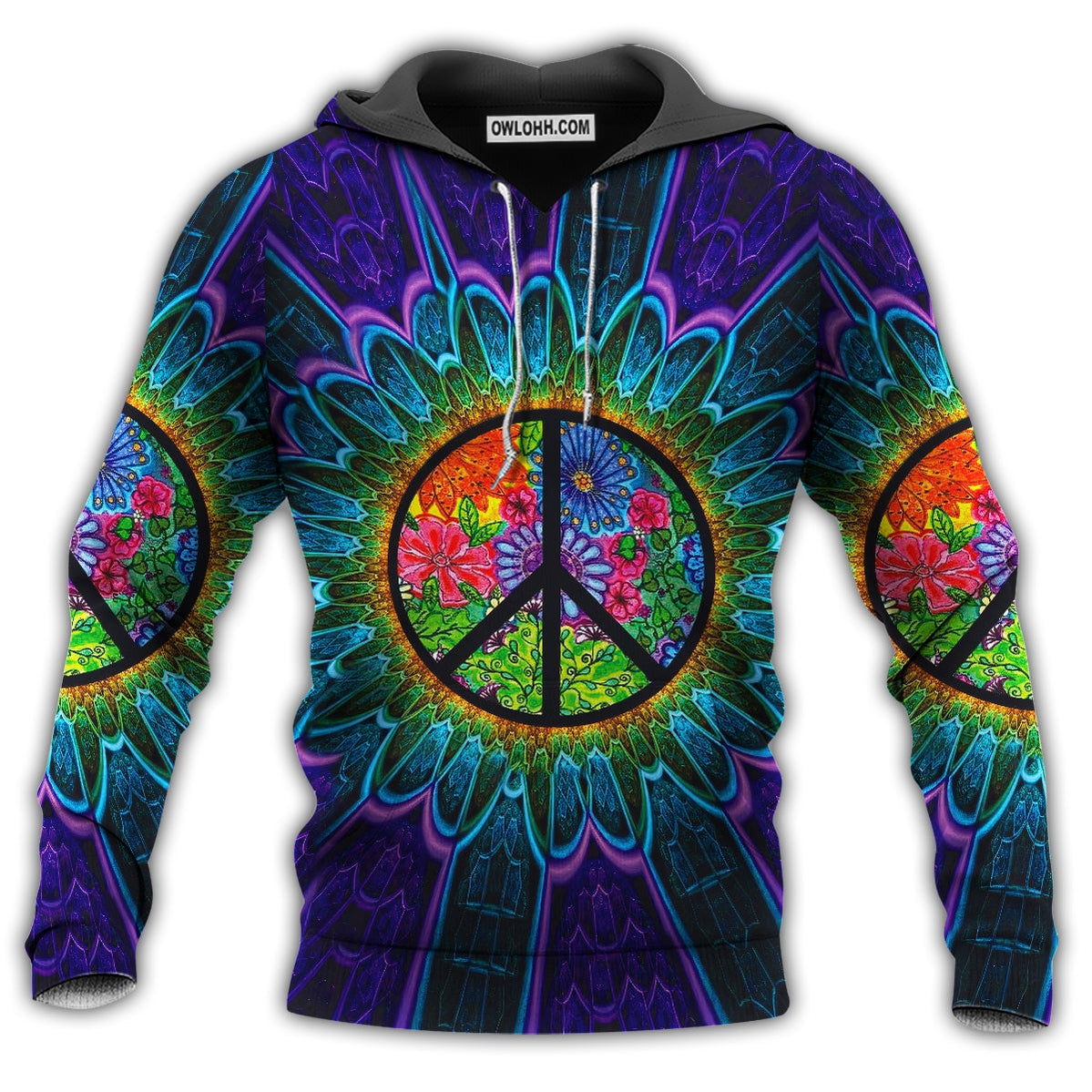Hippie Amazing Peace Green Colorful - Hoodie - Owl Ohh - Owl Ohh