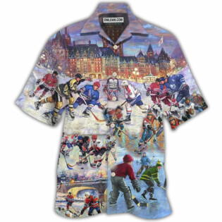 Ice Hockey Colorful Night - Hawaiian Shirt - Owl Ohh - Owl Ohh