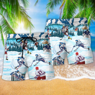 Hockey Lover Snow Mountain - Beach Short - Owl Ohh - Owl Ohh