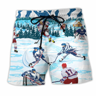 Hockey Lover Snow Mountain - Beach Short - Owl Ohh - Owl Ohh