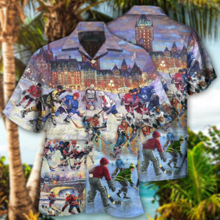 Ice Hockey Colorful Night - Hawaiian Shirt - Owl Ohh - Owl Ohh