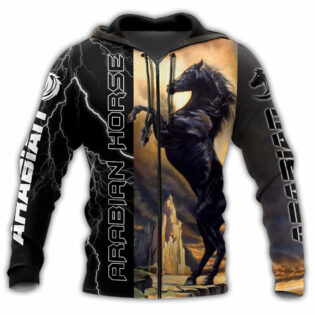 Horse Arabian Horse Black Stallion - Hoodie - Owl Ohh - Owl Ohh
