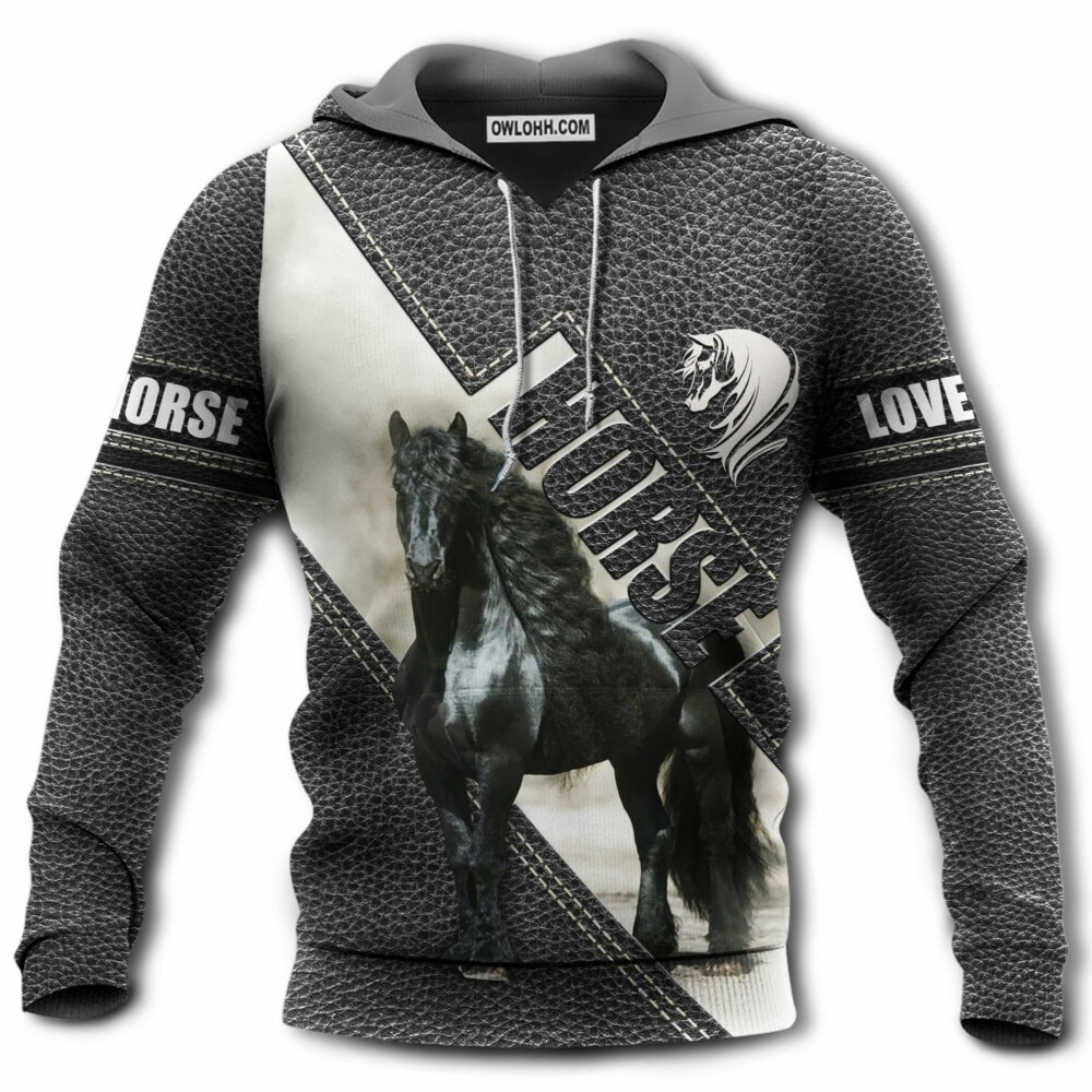 Hoodie Friesian Black Horse - Hoodie - Owl Ohh - Owl Ohh