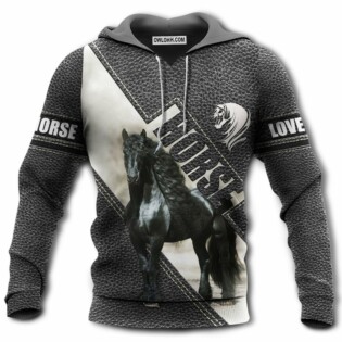 Hoodie Friesian Black Horse - Hoodie - Owl Ohh - Owl Ohh