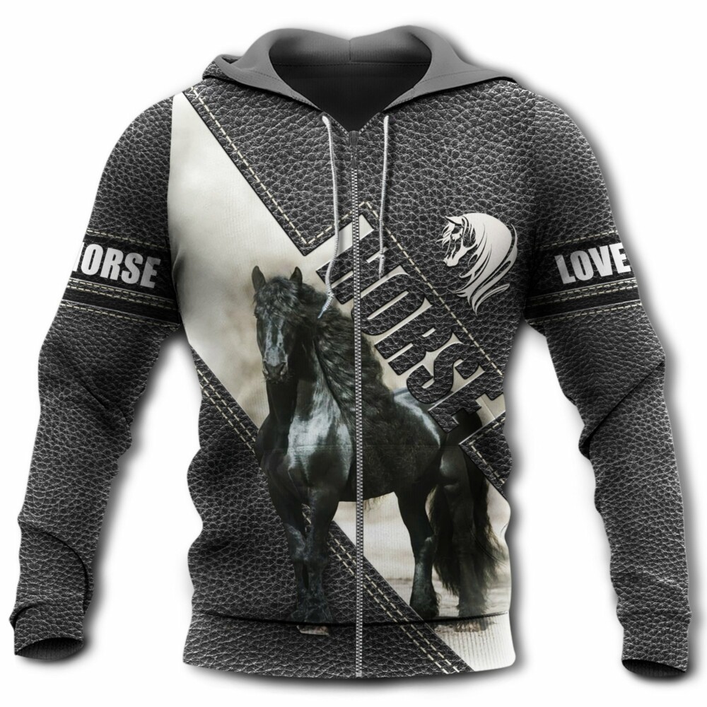 Hoodie Friesian Black Horse - Hoodie - Owl Ohh - Owl Ohh