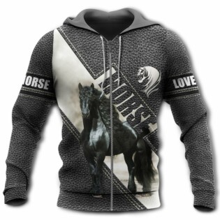 Hoodie Friesian Black Horse - Hoodie - Owl Ohh - Owl Ohh