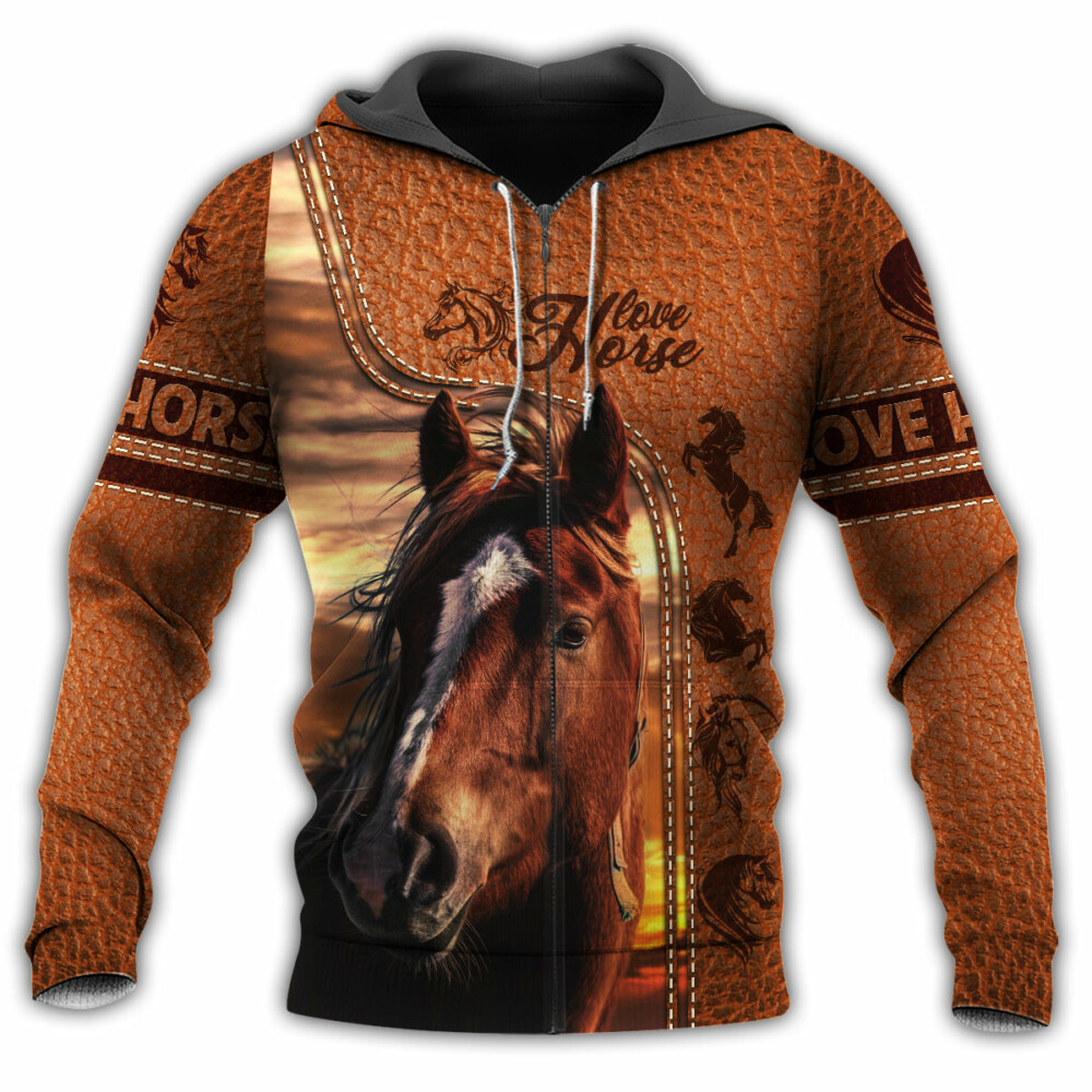 Horse Classic Leather Style - Hoodie-Owl Ohh