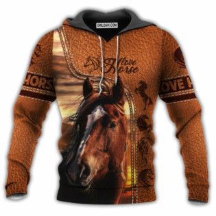Horse Classic Leather Style - Hoodie-Owl Ohh