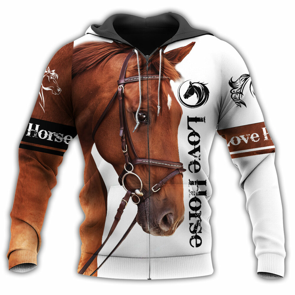 Horse Love Horse Brown - Hoodie - Owl Ohh - Owl Ohh