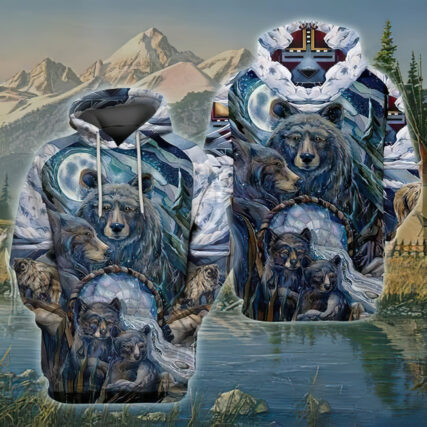 Bear Native American - Hoodie - HOOD01FNN241121