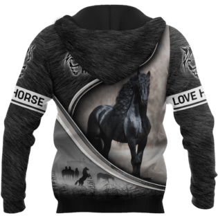 Horse Friesian Black Horse Amazing Style - Hoodie - Owl Ohh - Owl Ohh