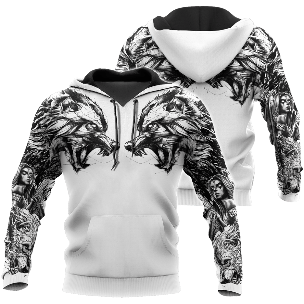 Tattoo Wolf Symmetry Beautiful - Hoodie - Owl Ohh - Owl Ohh