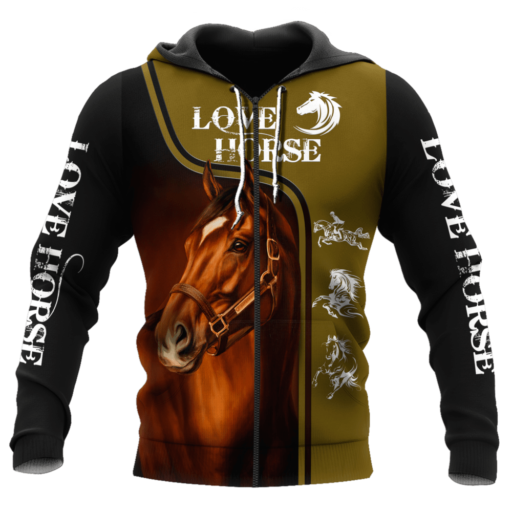 Horse Love Horse Green - Hoodie - Owl Ohh - Owl Ohh