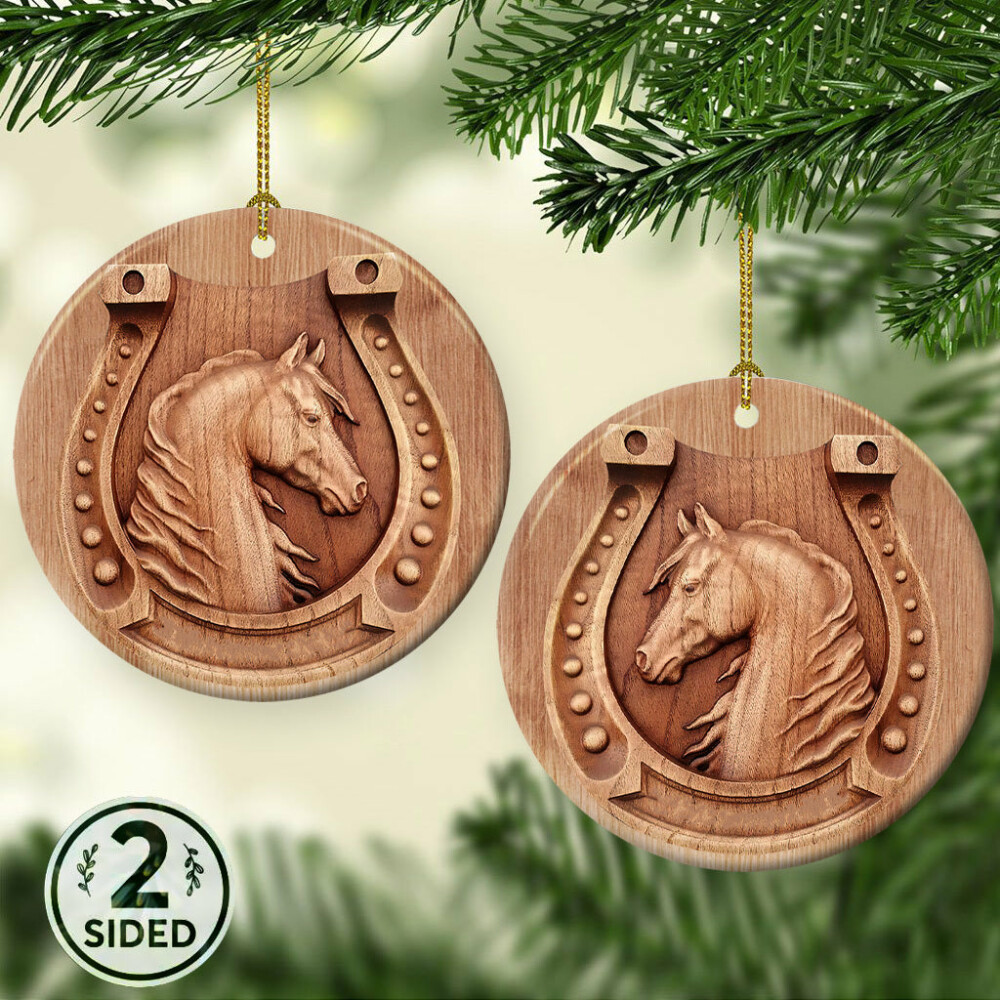 Horse Love Vintage Style - Circle Ornament - Owl Ohh - Owl Ohh